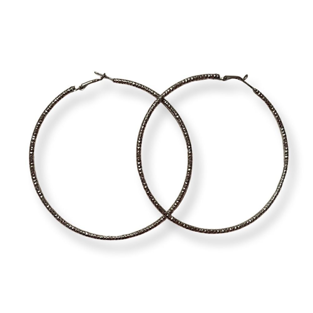 🤯5/$25🤯 NEW Large Silver Tone Hoop Earrings
